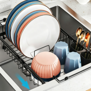 Extra-Thick Heavy-Duty Expandable Dish Rack – In-Sink Stainless Steel Drainer with Locking Mechanism